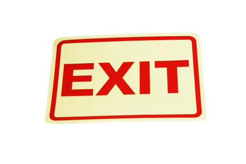 8154710EXITV Glow in the Dark Red Exit Floor Sign 14″ x 7″ Day-2